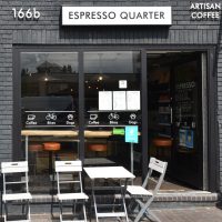 The sunlit front of Espresso Quarter in the Jewellery Quarter in Birmingham.