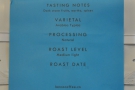 ... which is a medium-light roast of a naturally-processed Typica varietal.