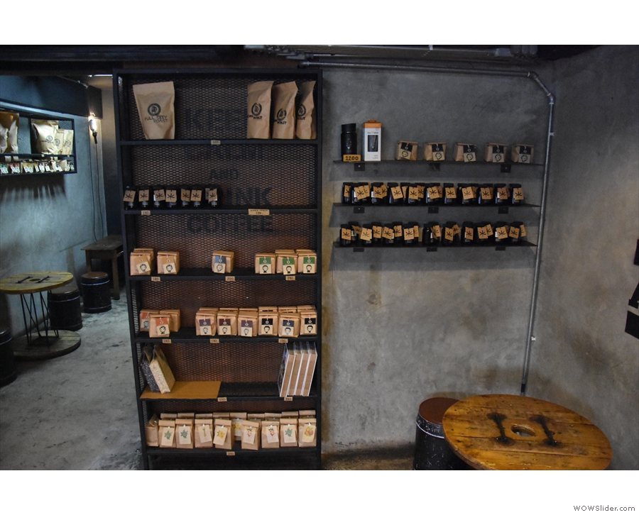 The retail section, by the way, carries an extensive range of Akha Ama's coffee.