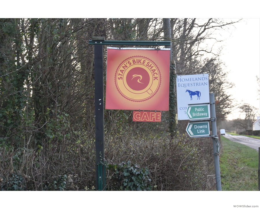 It's well signposted, so there's no excuse for missing it. And it's right on the Downs Link.