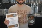 ... and to present Peixoto with its Coffee Spot Award Certificate!