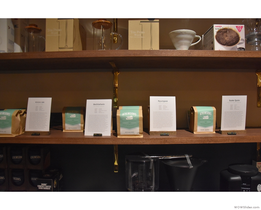 ... and retail bags, including a full range of Atkinsons' blends and single-origins.