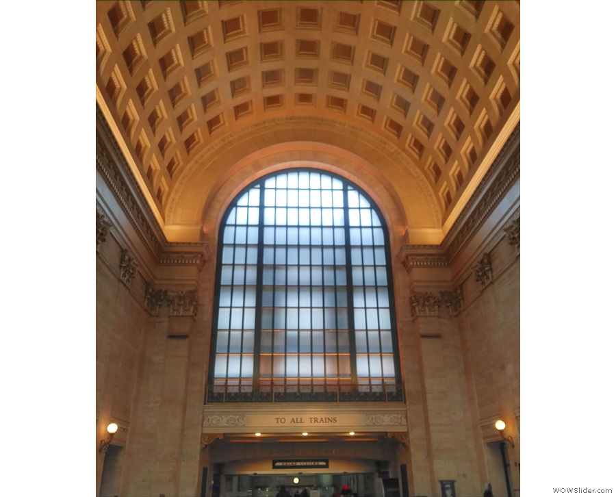 The train goes all the way to the soaring halls of Union Station.