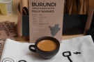 ... Burundi Kibingo, a really interesting, complex coffee that worked well as an espresso.