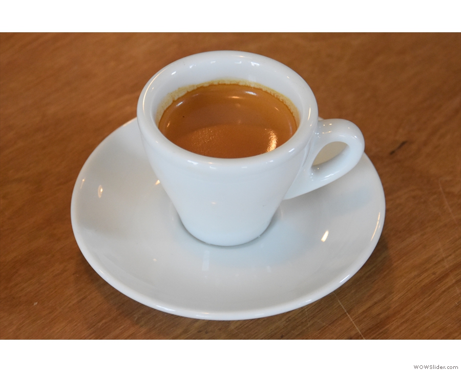 I started with the single-origin espresso, an Ethiopian Ardi.
