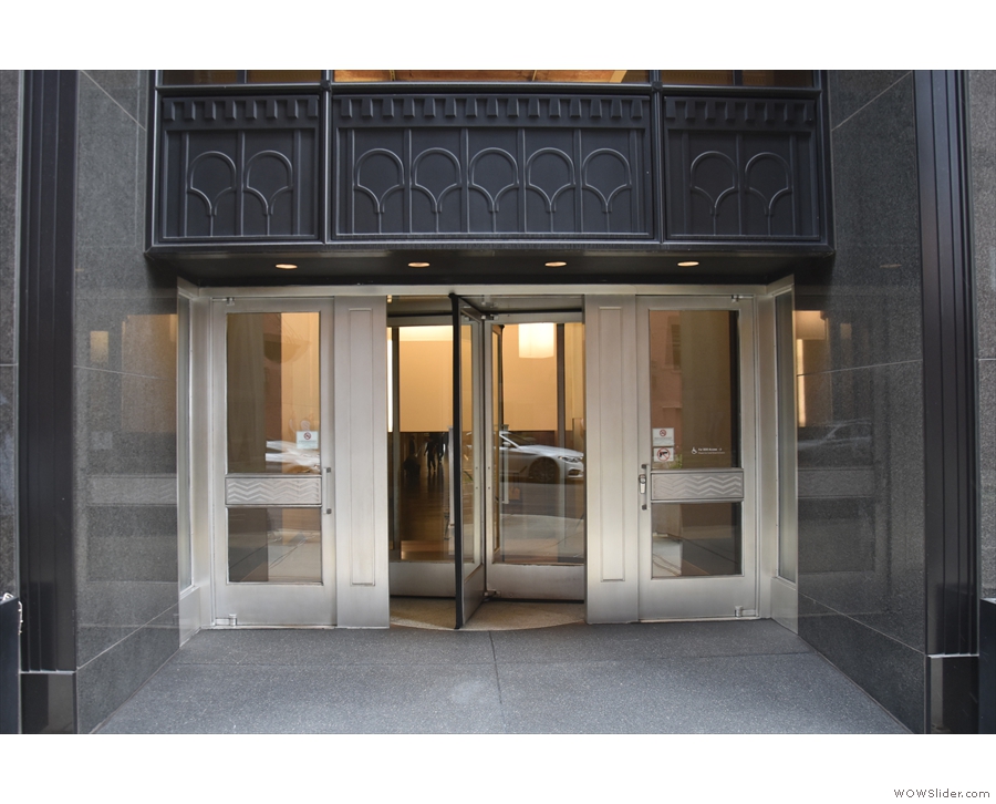 Entry is by this set of revolving doors (there are also entrances on Canal & Washington).