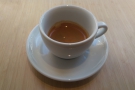 ... and was rewarded with a lovely single-origin from Brazil, served in a classic white cup.