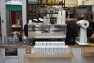 Espresso is courtesy of a very shiny Victoria Arduino Black Eagle machine on the counter...