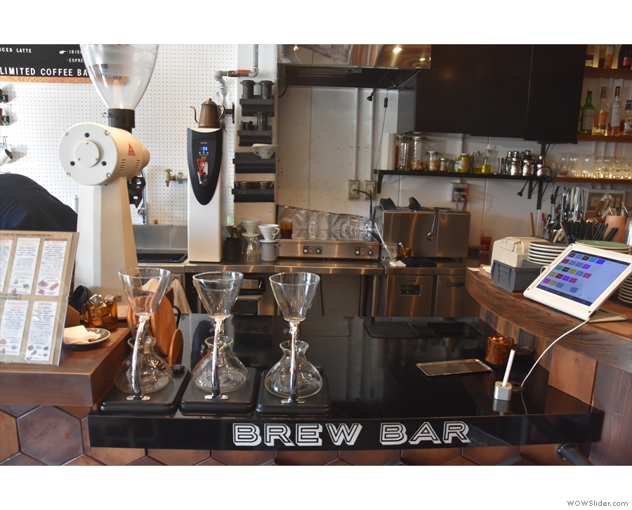 The brew bar, in more detail.