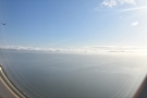 The view out over San Francisco Bay. Another aircraft had taken off on the runway to...