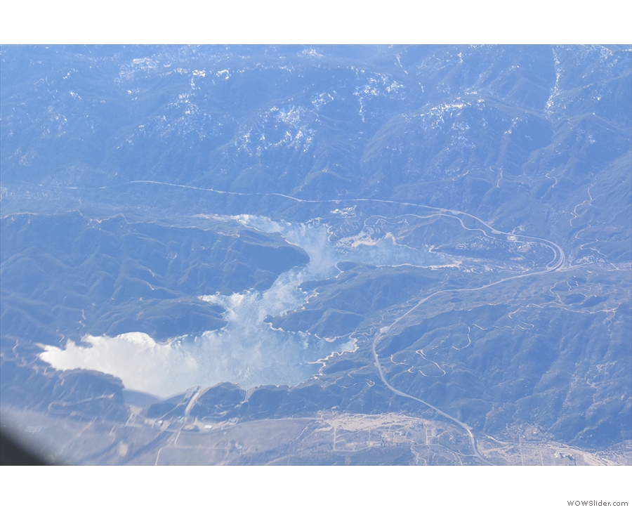 I'm going to take a punt and say that's Silverwood Lake, with San Bernardino beyond.