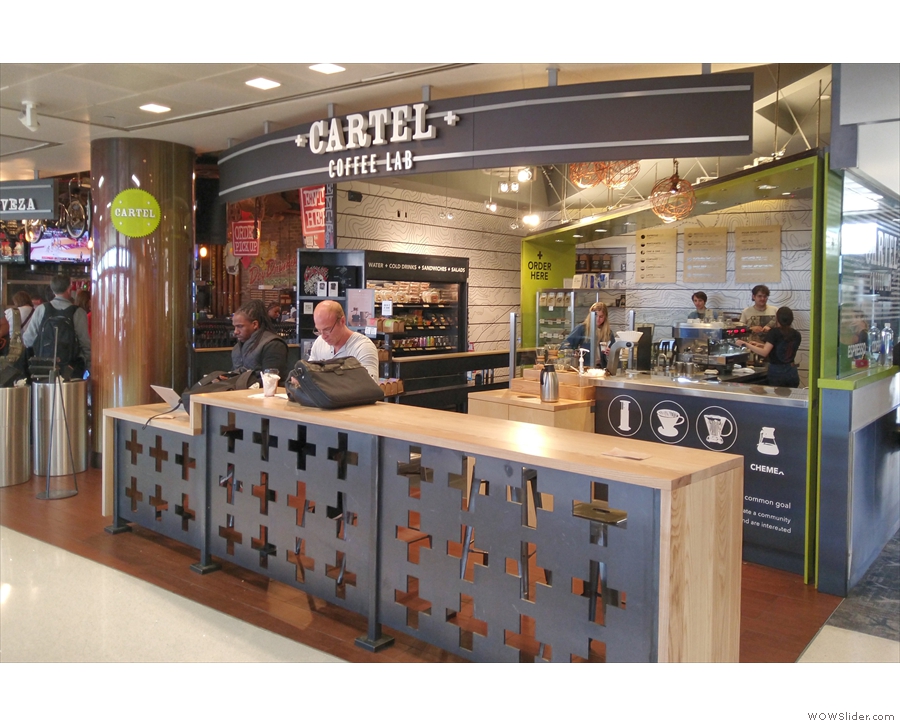 ... I made my usual pilgrimage to Cartel Coffee Lab on the other side of the terminal...