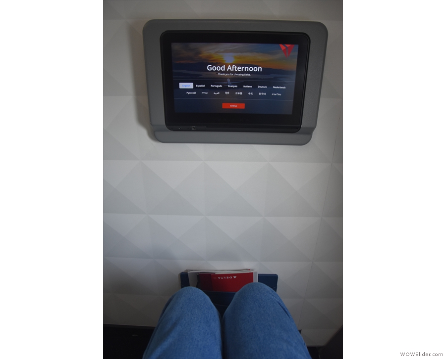 I had my usual bulkhead seat, which came with a large monitor...