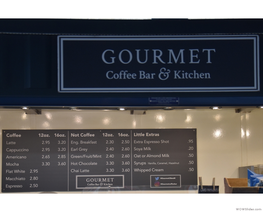 gourmet coffee bar and kitchen menu
