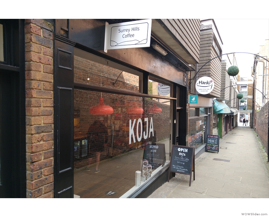 Moving over to Jeffries Passage, here's Koja, the successor to Surrey Hills Coffee...