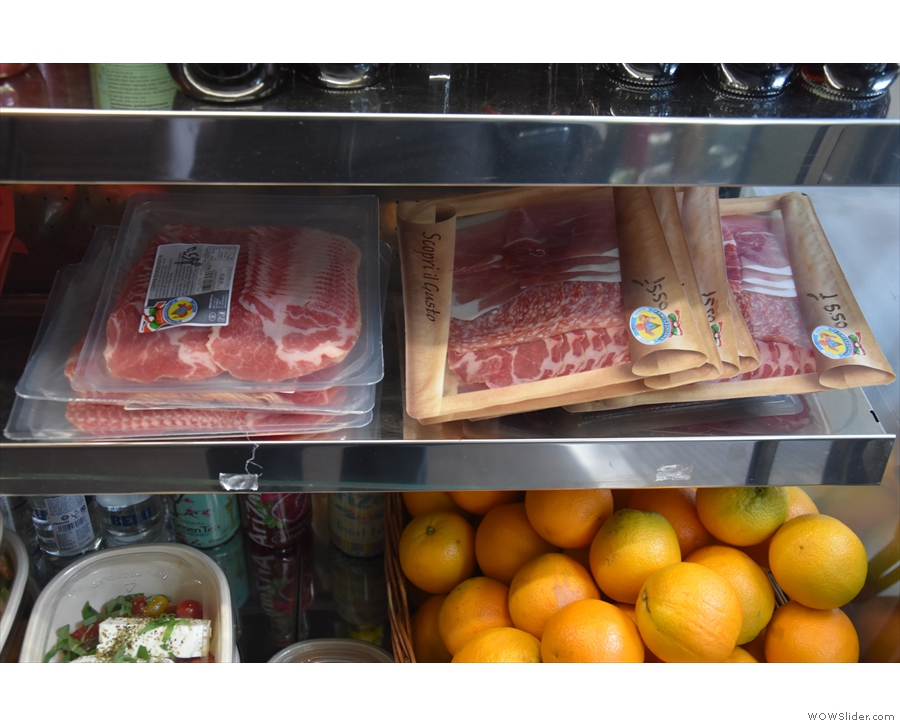 ... stocking a range of chilled meats (and oranges).
