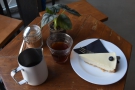 ... which was prepared using the AeroPress. I paired it with a slice of New York cheesecake.